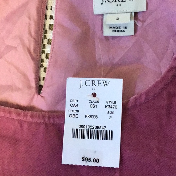 J. Crew beautiful NWT velvet dress round neck, wrap bottom, lined, purple/pink - Picture 10 of 16